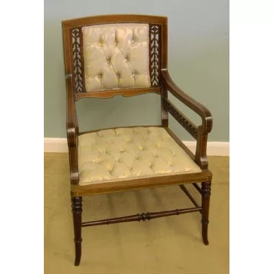 Antiker edwardian Mahagoni Sessel Original 1890