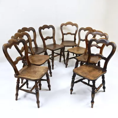 Acht Windsor Küchenstühle Originale  1860