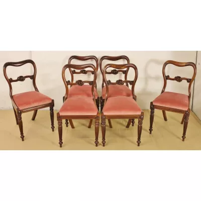 Set aus 6 viktorianischen Palisanderstühlen 1860