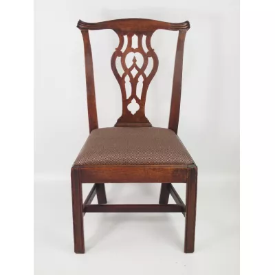 Georgischer Chippendale Mahagoni Schreibtischstuhl
