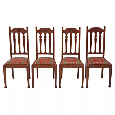 Set von 4 Eichenstühlen im Jugendstil 1910 Original