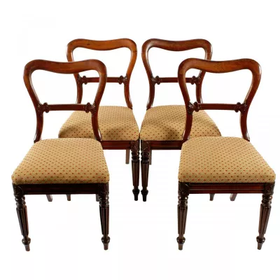 Vier William IV Gillows Stil Stühle 1830 Original