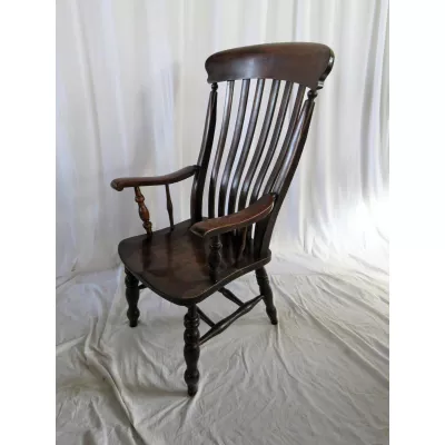 Eleganter Viktorianischer Slat Rückenwindsor Stuhl  Armchair um 1850