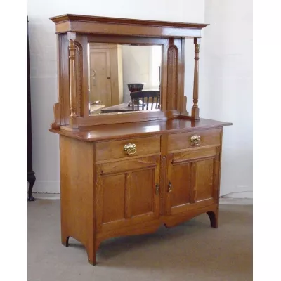  original Edwardianisches Eichen Sideboard englischer Jugendstil 