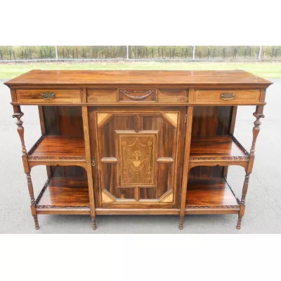 "Edwardianischer Palisander Chiffonier mit Intarsien von ca. 1890" 