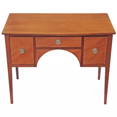 Viktorianisches kleines eingelegtes Satin Birkensideboard oder Schreibtisch aus dem 19.JH