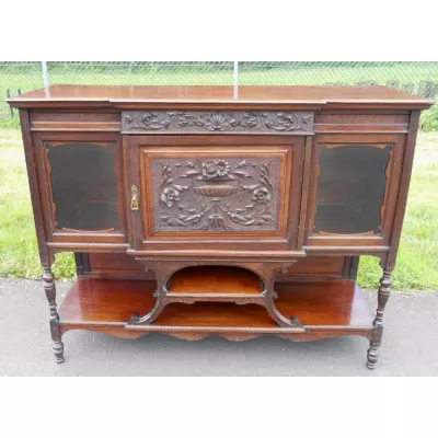 Attraktives Edwardianisches antikes Mahagoni Chiffonnier Sideboard gschnitzt um 1890