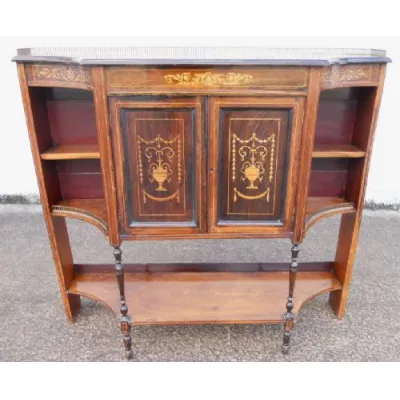  Feines Edwardianisches Intarsien Palisander Chiffonier Basis Sideboard ca. 1890