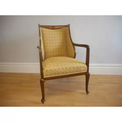 Schicker Edwardianischer Mahagoni Armsessel ca. 1900