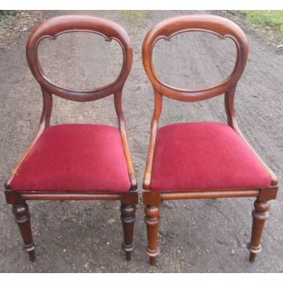 Ein Paar viktorianische Mahagoni Esszimmerstühle von ca. 1850