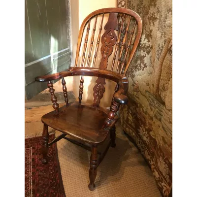 Windsor Stuhl aus dem 19. Jhd, Ulmen/Buchenholz, original viktorianisch