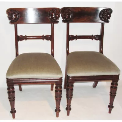 Stuhlpaar im Stil William IV, Mahagoniholz, original von ca. 1835