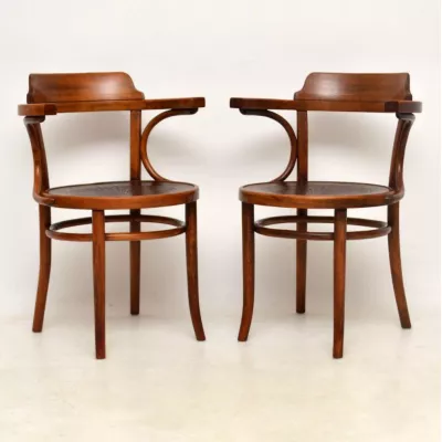 Ein Paar antike Bugholz Thonet Sessel von ca. 1900