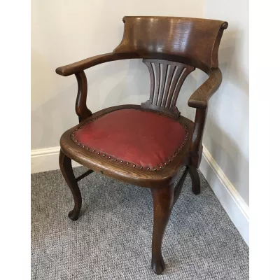 Antiker original Edwardian Eichen Kapitän Schreibtischstuhl frühes 20.JH