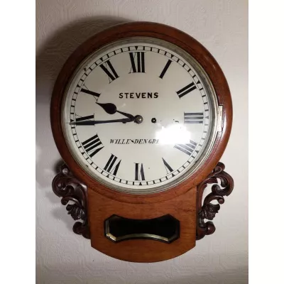 Doppel-fusee Drop Dial Wanduhr, signiert von Stevens von Willesden Green, ca. 1880
