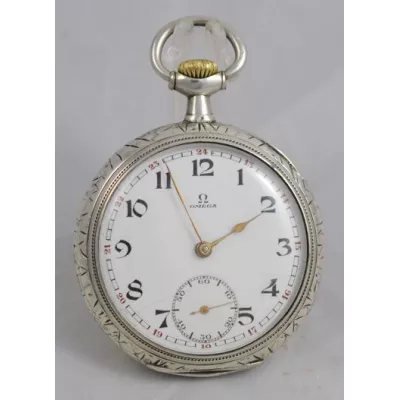 Silberne Omega Taschenuhr von ca. 1913