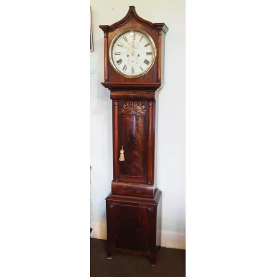 Edle viktorianische Schottische Mahagoni 8 Day Standuhr antik Mitte des 19.JH