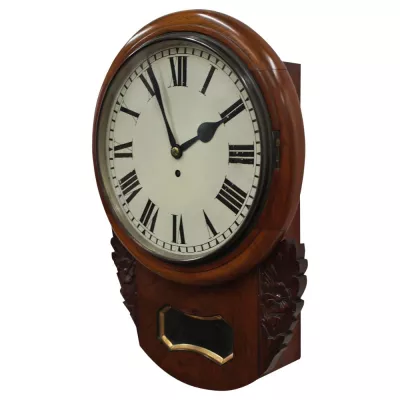 Früh viktorianische Nussbaum Wanduhr von ca. 1860