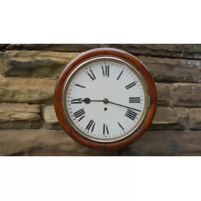 Antike viktorianische Eichen verkleidete fusee dial Uhr von ca. 1850