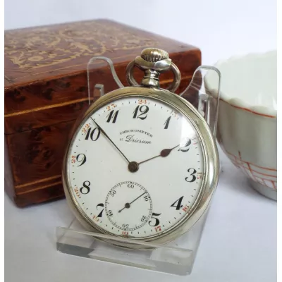 Antike Silberne Taschenuhr, Chronometer v Dricsum von 1920