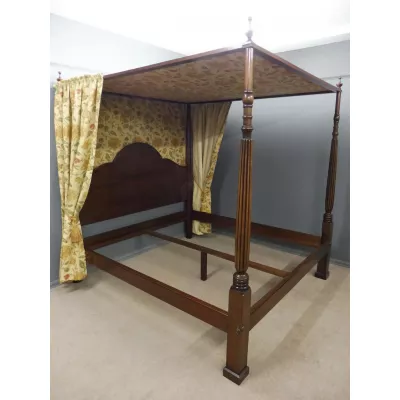 Großes Kingsize Himmelbett original Mahagoni c1920