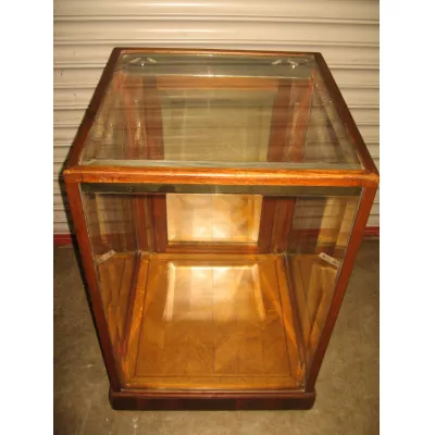 Kleine Original Mahagoni und Eiche Vitrine Schaukasten