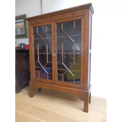 Hochwertige edwardianische Vitrine Eiche Bücherschrank antik 1890