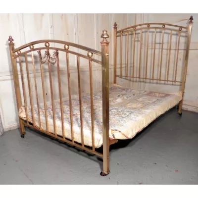 Ein schönes viktorianisches Messing Doppelbett von ca. 1880