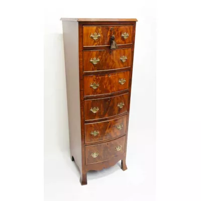 Große und schmale, Edwardianische Mahagoni-Kommode mit 6 Schubladen von ca. 1900