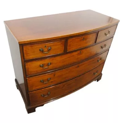 George III Intarsien Mahagoni Bowfront Kommode von ca. 1780