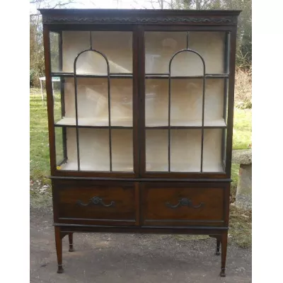 Edwardian großen Mahagoni Vitrine von ca. 1900