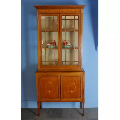 Helle Original Edwardian Mahagoni Vitrine von ca. 1910