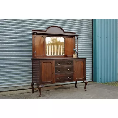 Original Edwardian Mahagoni Sideboard mit Spiegel von ca. 1900