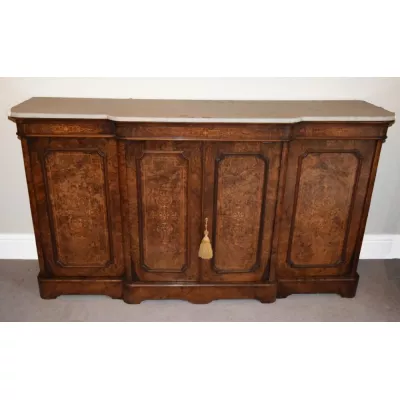 Antikes Viktorianisches Nussbaum Sideboard von ca. 1880