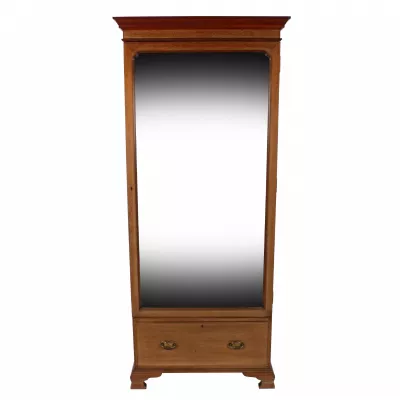 Mahagoni Kleiderschrank mit Spiegeltür von ca. 1900