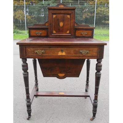 Edwardian Intarsien Palisander Damen Schreibtisch von ca. 1890