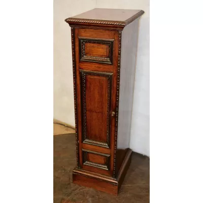 Britischer original antiker Wohnzimmer Schrank Rarität Säule Beistelltisch Massivholz Eiche 1900