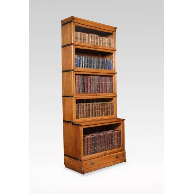 Eichen Globe Wernicke Bücherregal mit fünf Abschnitten von ca. 1910