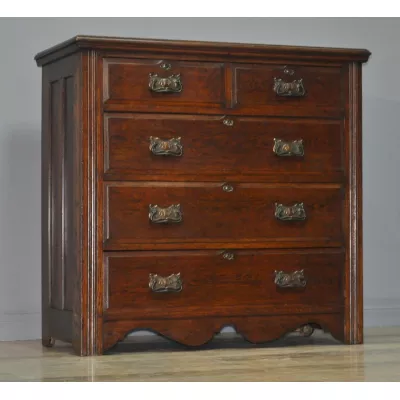 Große Original Edwardian Kommode, Eiche, 18. Jahrhundert