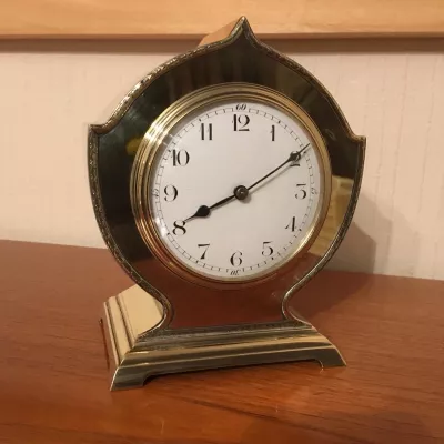 Edwardianische antike Kaminuhr mit Messinggehäuse, 1910