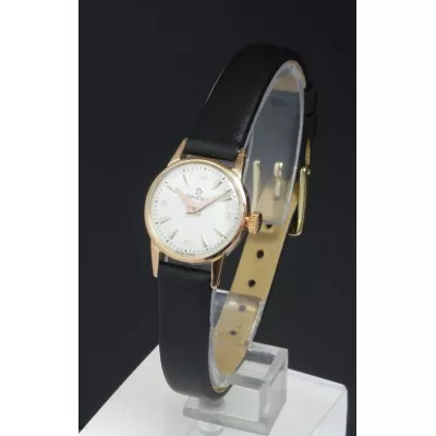 Schöne 14 Karat Roségoldene Omega Damen Armbanduhr, 1958