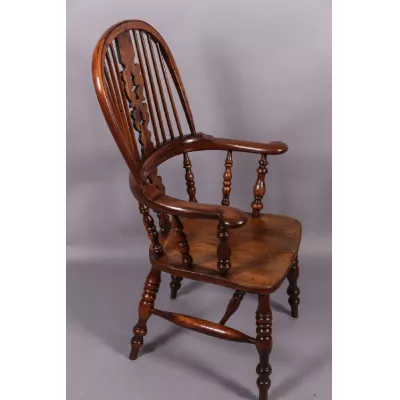 Viktorianischer antiker Windsor Chair, breite Armlehne 19. Jahrhundert, ca 1860
