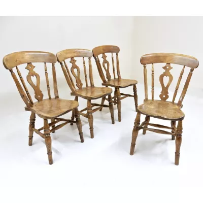 Original viktorianische Massivholz Windsor Esszimmerstühle Stühle 1850