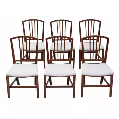 6 original viktorianische Esszimmer Stühle Massivholz Mahagoni Georgian Revival