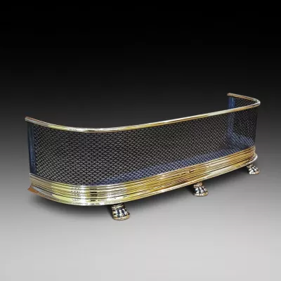 Viktorianisches Kamingitter aus Messing von ca. 1850