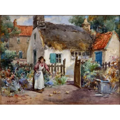 Alfred George Stevens "OldWhitby" Aquarell von ca. 1890