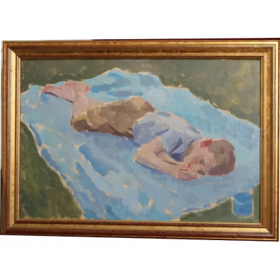 Ölgemälde Schlafender Junge von ca. 1930