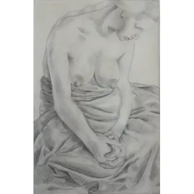 Antike weibliche Aktzeichnung der Art Deco Periode 1930 von Mariette Lydis