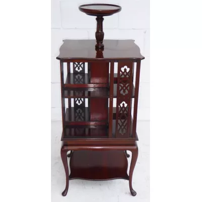 Seltenes edwardianisches Mahagoni Bücherregal/ Revolving Bookcase 1890 Massivholz