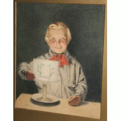 Daniel Sherrin Kerzenlicht Porträt Aquarell